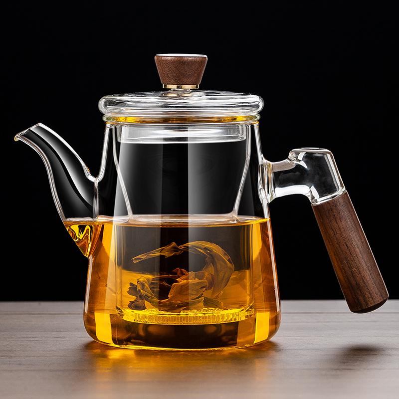 2025 Thickened Glass Tea Infuser Pot - Heat-Resistant Tea Brewer with Water Separation for Home or Office
