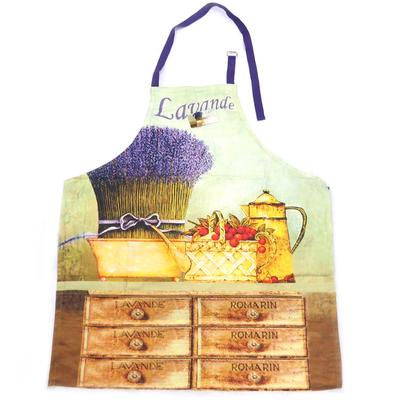 [P0986] - Designer Apron 'Lavender' Green Purple