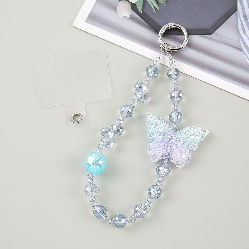 Elegantes Schmetterlings-Perlen-Handy-Lanyard-Charm - Hochwertige Tasche & Handy-Kette