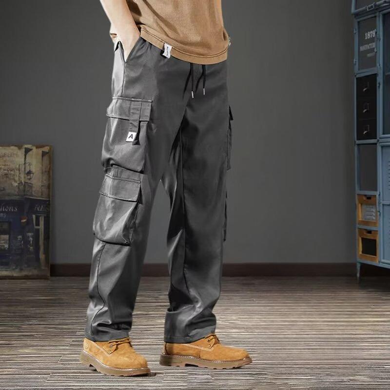 Men's Large Casual Loose Fit Workwear Pants with Cargo Pockets for Construction and Summer Wear