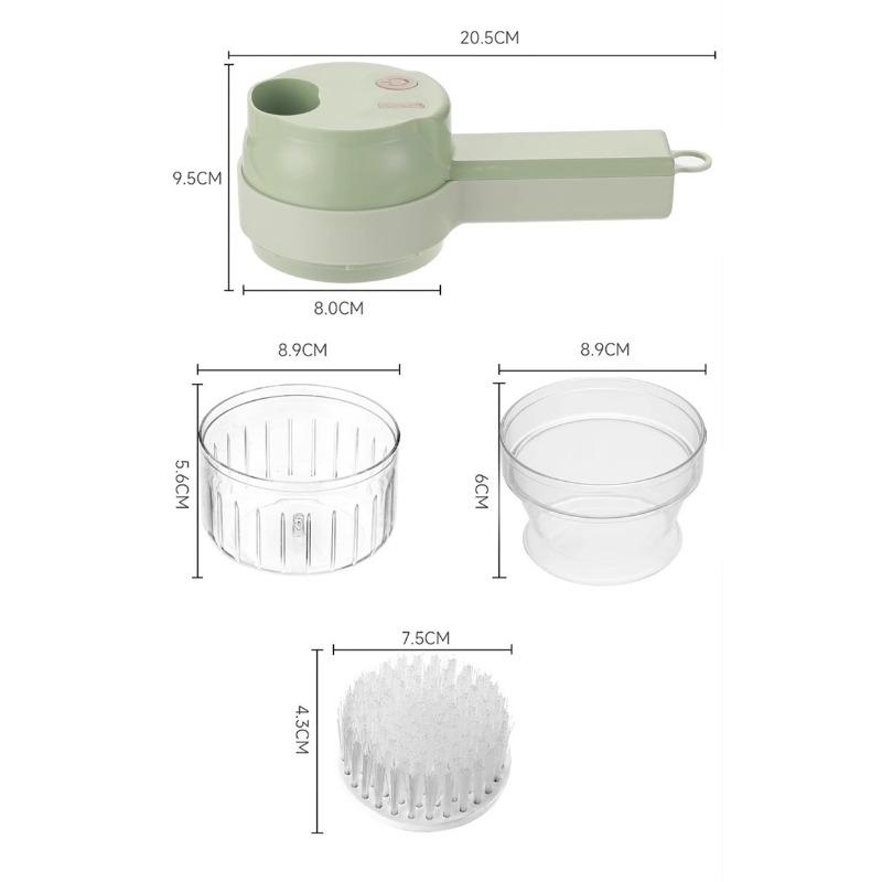 

Electric Multifunctional Vegetable Cutter Portable Scallion & Chili Chopper Garlic Ginger Mincing Tool USB Powered зелёный