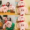 Bear Plush Toy Rabbit Stuffed Animal With Long Fur For Girls' Sleepover Fun**