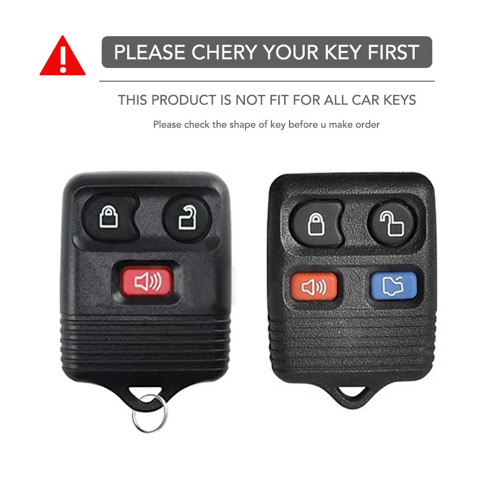 Porte-clés Silicone 3/4 Boutons Housse Étui pour Clé pour Ford Focus Ranger Explorer Freestye F150 F250 E150 Econoline Lincoln Mercury