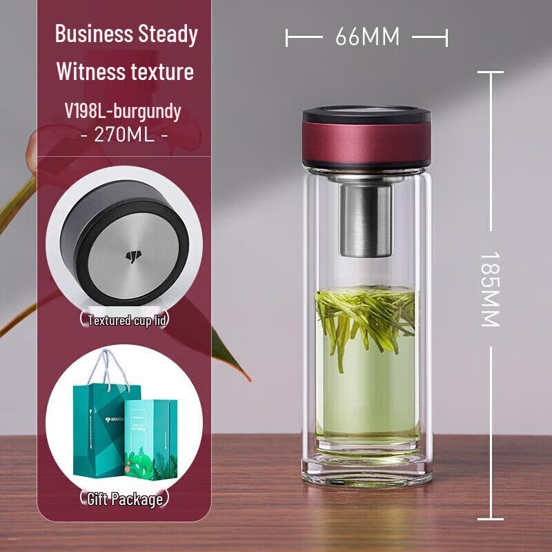 Double-Layer Glass Tea Infuser Cup