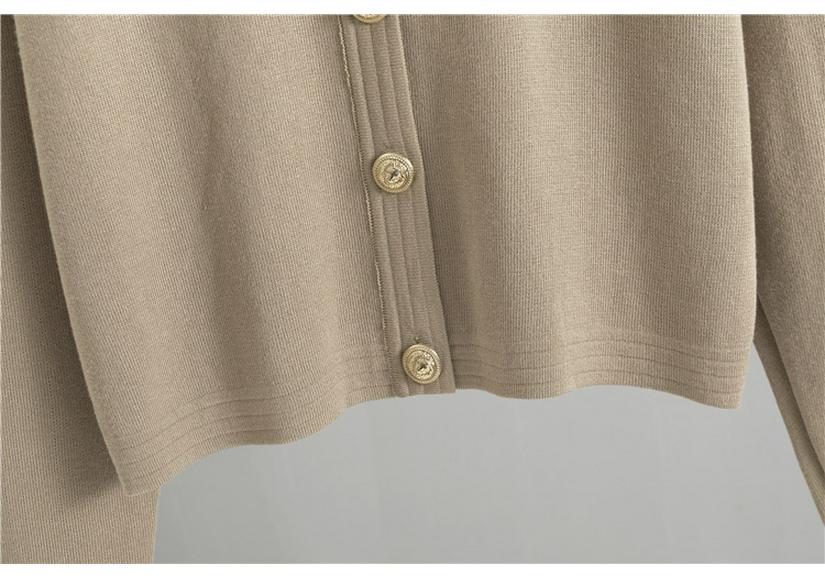 European & American Fragrance-Style Cardigan Sweater & Pencil Skirt Knitwear Set for Women - Spring & Autumn