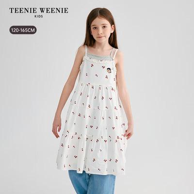 Girls' Cherry Print Sling Dress