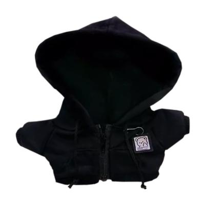 Niannyyhouse 10cm~15cm 20cm Plüschkleidung Kapuzenpullover Strickjacke Jacke Baumwollpuppe Ankleiden (Schwarz 10cm~15cm)