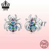 Everlove Dazzling Spider Stud Earrings In Sterling Silver with Colorful Zircon