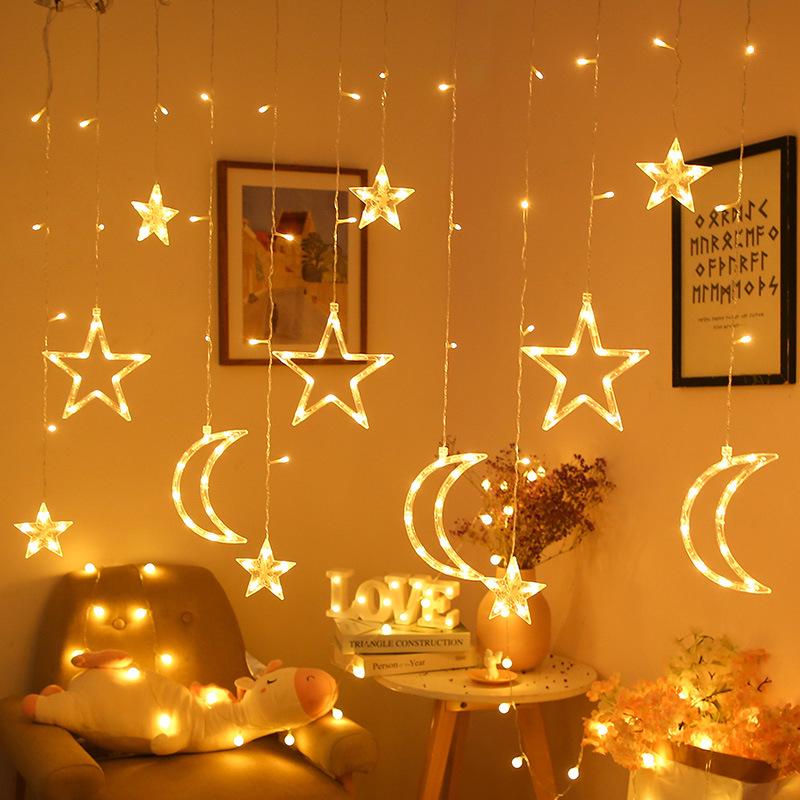 

Водонепроницаемые уличные светодиодные гирлянды на солнечной батарее - тип занавес для рождественских и дворовых украшений 220V EU Plug-in (8 functions) for Domestic Use