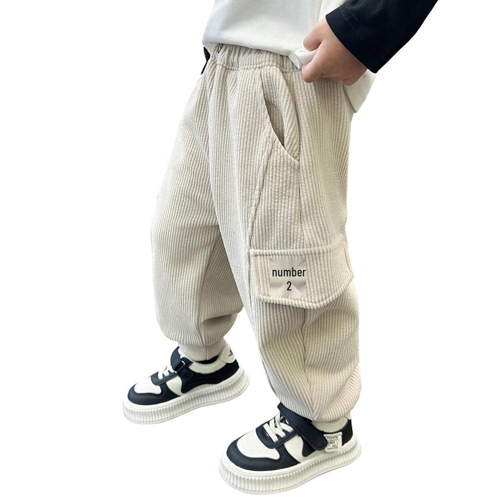 Boys' Cargo Trousers - Spring & Autumn 2025, Casual Korean Style for Small & Medium Children