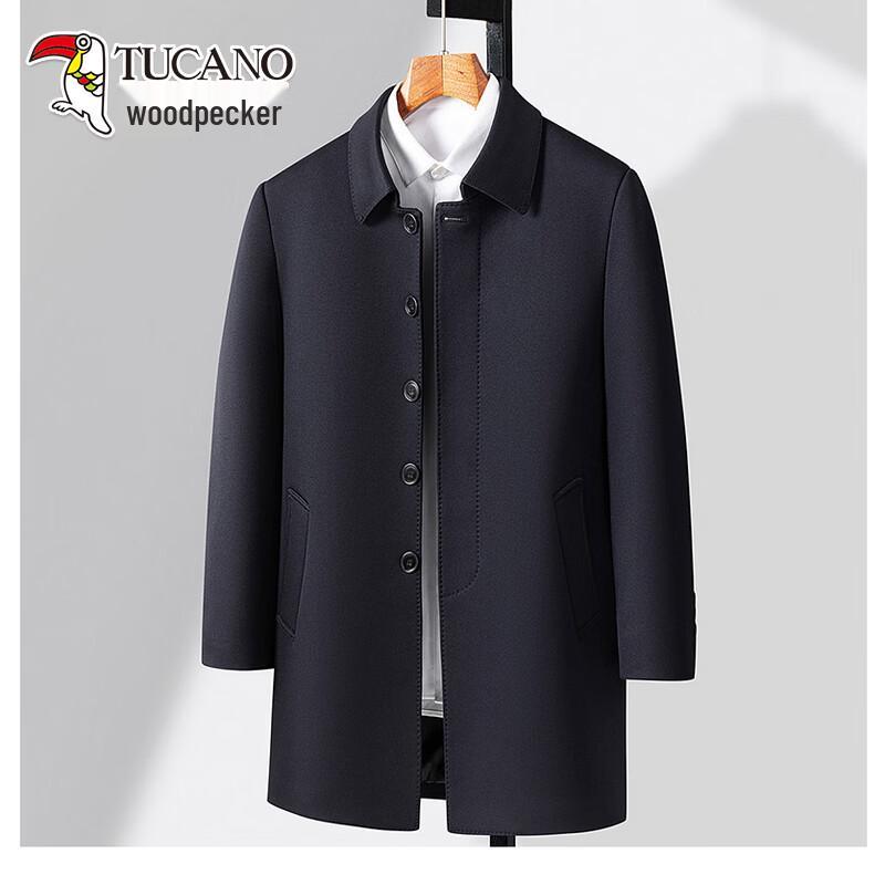 TUCANO Men s Business Lapel Mid-Length Trench Coat 2XL