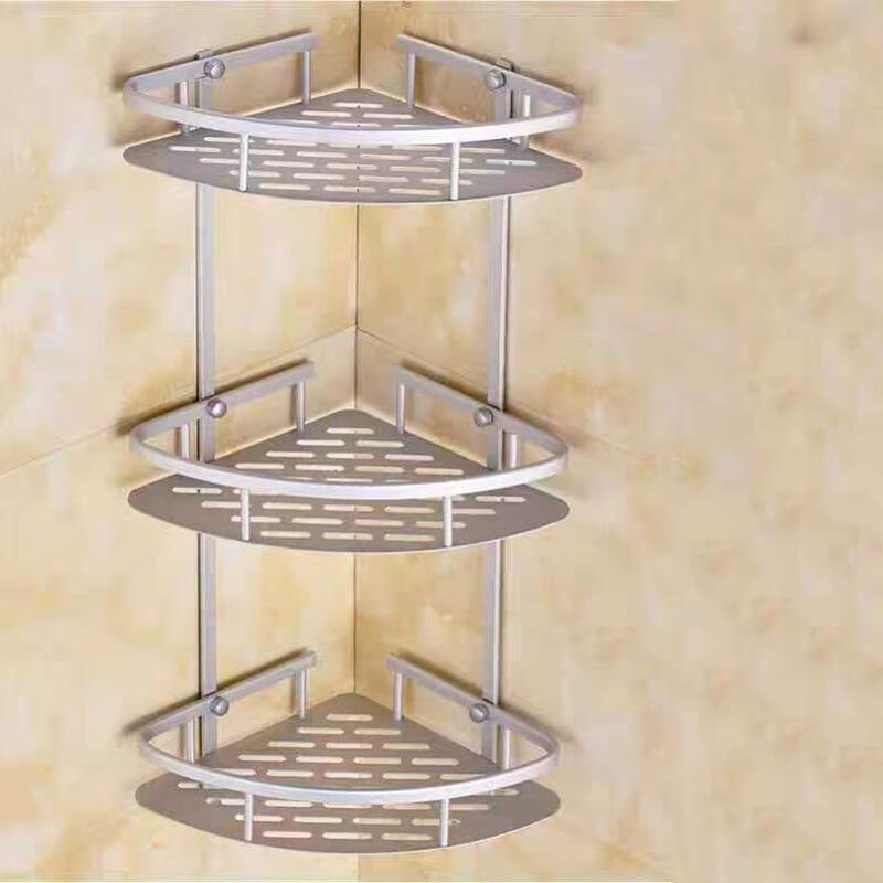 Трехуровневая угловая полка для ванной Laiming из космического алюминия