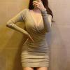 Women's Bodycon Dress Sexy Chest Highlighting Slimming Design Fashionable Tightening Butt Dress