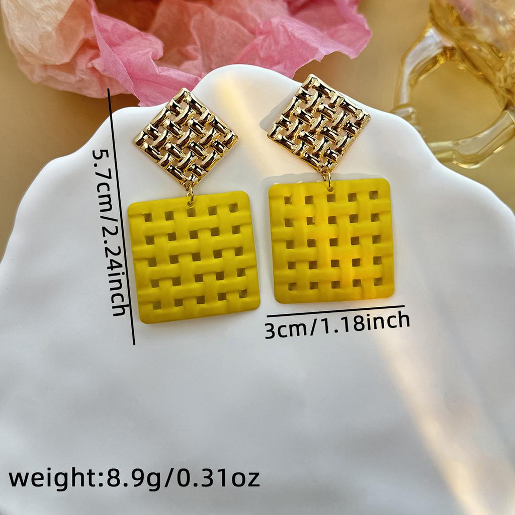 Fashionable Colorful Geometric Irregular Oval Earrings