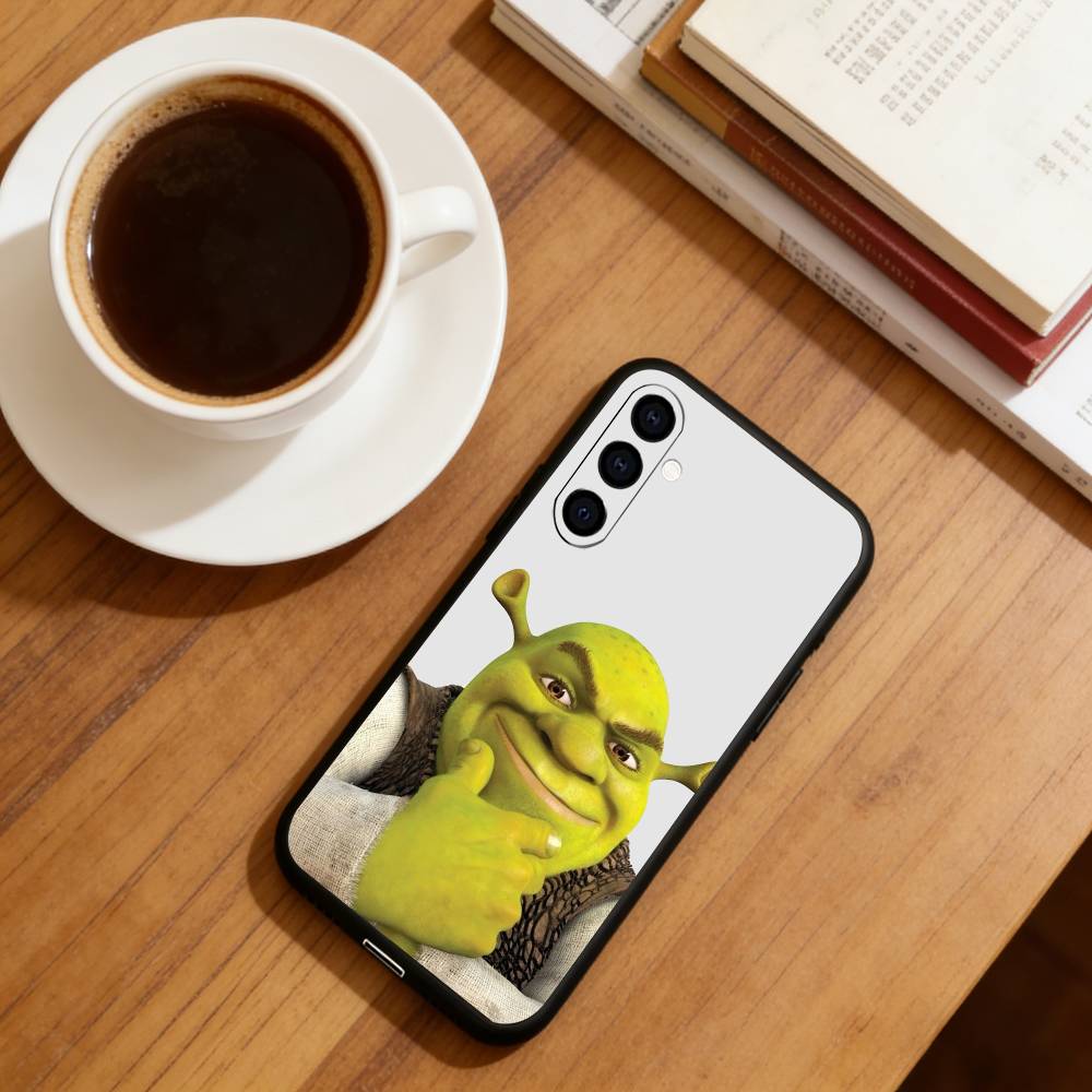 Cute green cartoon monster Phone Case For Samsung Galaxy A73,A72,A71,A70,A53,A52,A51,Others Soft Black Cover