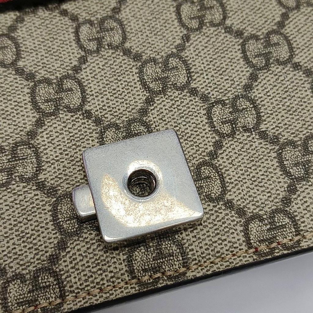 [Pre-Owned] Dionysus Chain Tiger Head Buckle Logo Canvas And Leather Shoulder Bag Small - Good #1K29SGD