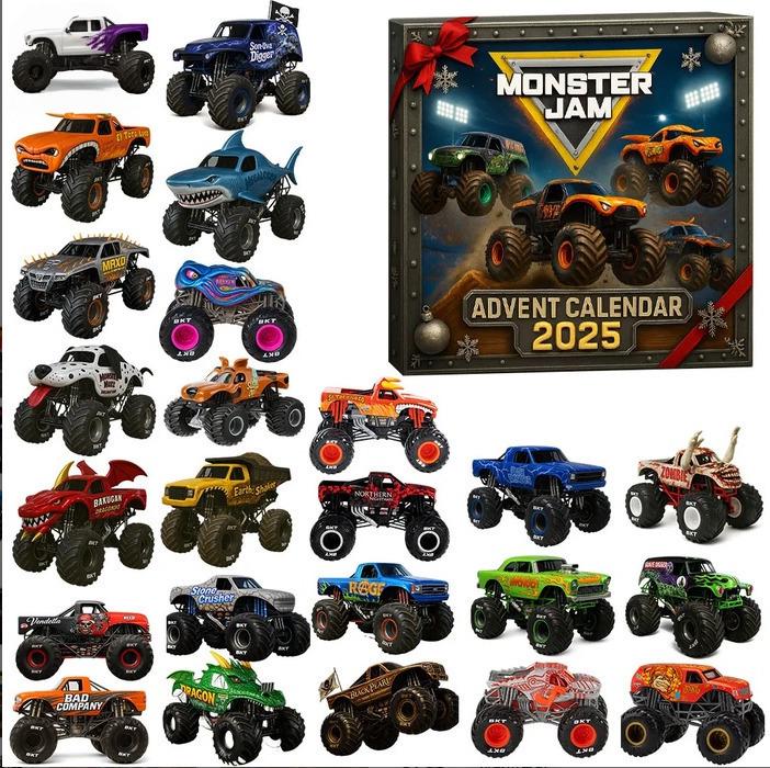 

Новый фестивальный календарь Monster Jam с внедорожником, слепой бокс, акриловый кулон 26x18x3 cm