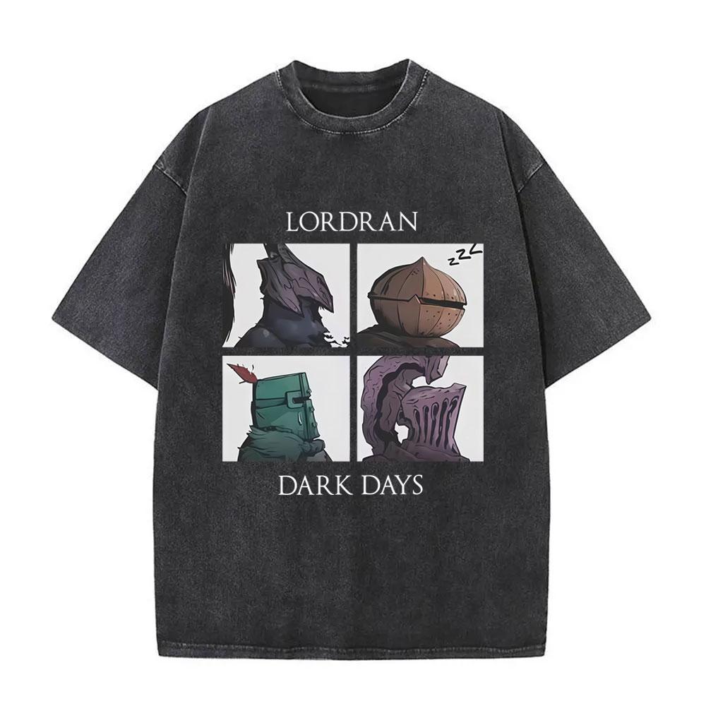 Washed Vintage Game Dark Souls Tshirt Men Women S Retro Gothic Rock Short Sleeve Tshirts Mens Punk Oversized Cotton T Shirt
