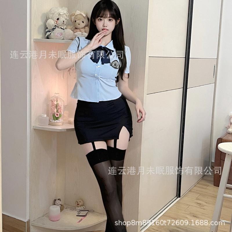 Moon Sleepless Sexy Lingerie Sexy Policewoman Career Suit Cosplay Student Tight Uniform Seduction OL Teacher