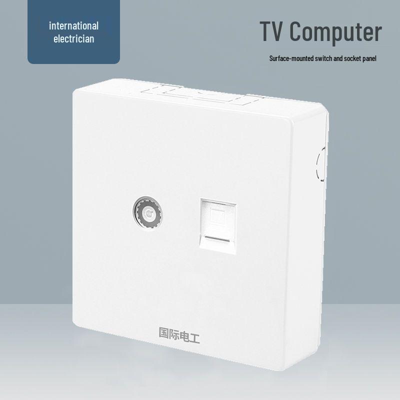 Ultra-Thin One-Way Multi-Control Electrical Surface Switch & Socket Panel with Box