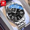 OLEVS Automatikuhr für Herren Edelstahlarmband Mode Elegant Römische Diamantskala Luxuriöse Herren Business-Armbanduhren 6780