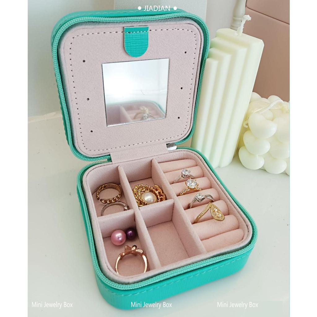 Kompakte Schmuckschatulle im koreanischen Stil für Ringe und Ohrringe – tragbar und reisefreundlich