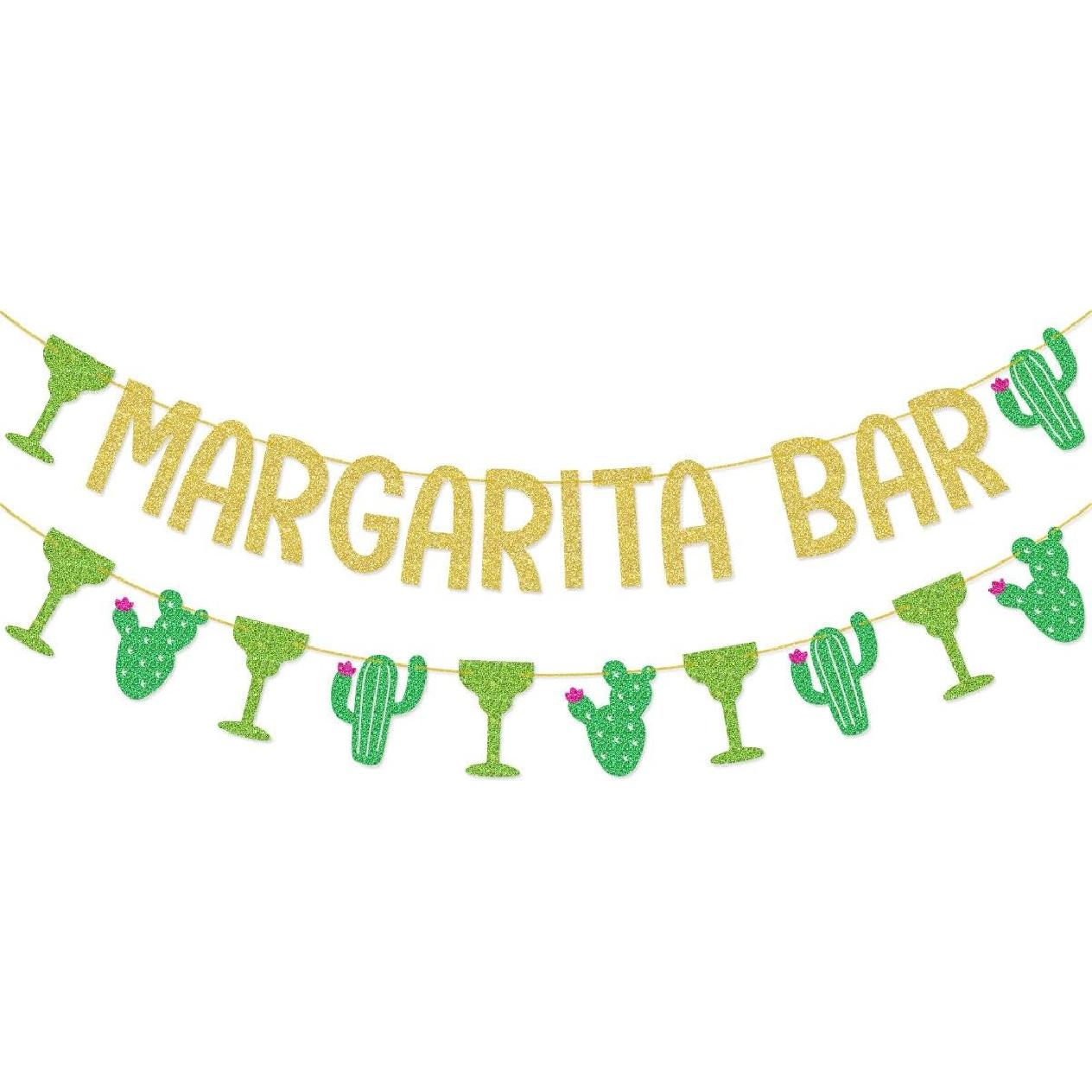 Glamoncha Margarita Bar Banner Garland for Margarita Bachelorette Party Cinco De Mayo Mexican Fiesta Party Decorations