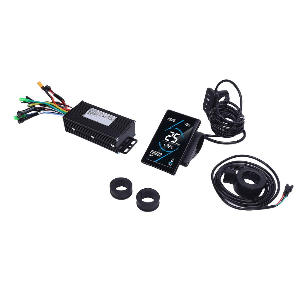 Electric Bike Speed Controller Kit 26A Speed Controller Color Screen LCD Display Thumb Throttle Set for Electric