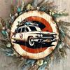 Cartello in Latta Metallica Vintage Ghostbusters Ecto 1 Tondo Impermeabile Decorazione Murale Pre-forato Bar di Casa Regalo Retrò
