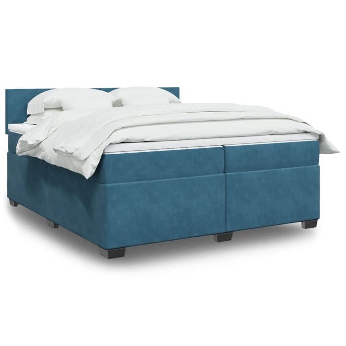 Maison Exclusive - Sommier à lattes de lit et matelas Bleu foncé 200x200cm Velours