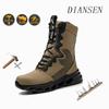 Indestructible Work Boots for Men Steel Toe Shoes High-Top Anti Puncture Non Slip Work Shoes for Men Wear-resisting Safety Shoes