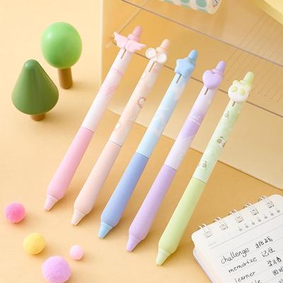 5 Stück Smile Rainbow Gelstifte Set Sweet Heart Star 0,5 mm Kugelschreiber Schwarze Farbe Tinte zum Schreiben