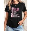 Letter Print T-shirt, Short Sleeve Crew Neck Casual Top for Summer & Spring, Women's Clothing