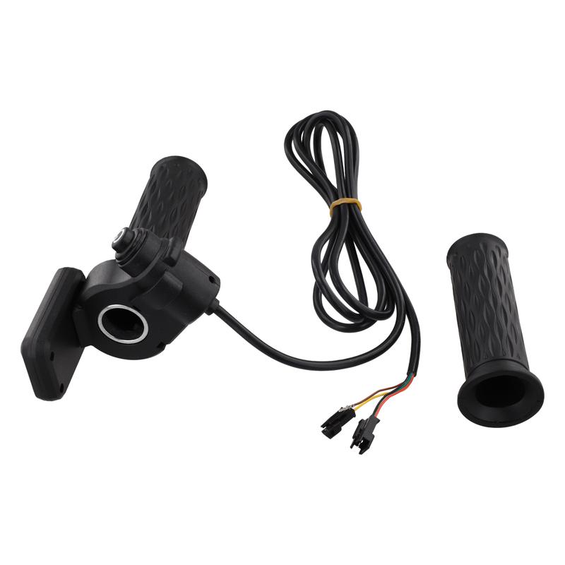 Acelerador de Manillar para Bicicleta Eléctrica con Pantalla LCD para Velocidad y Voltaje Longitud del Cable 170cm Se Adapta a Sistemas de 36/48/60/72V Incluye Par