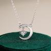 Women's PT950 Platinum 0.5CT Moissanite Star-Moon Necklace - High-End Design, Luxury Delicate, Good for Daily Commute