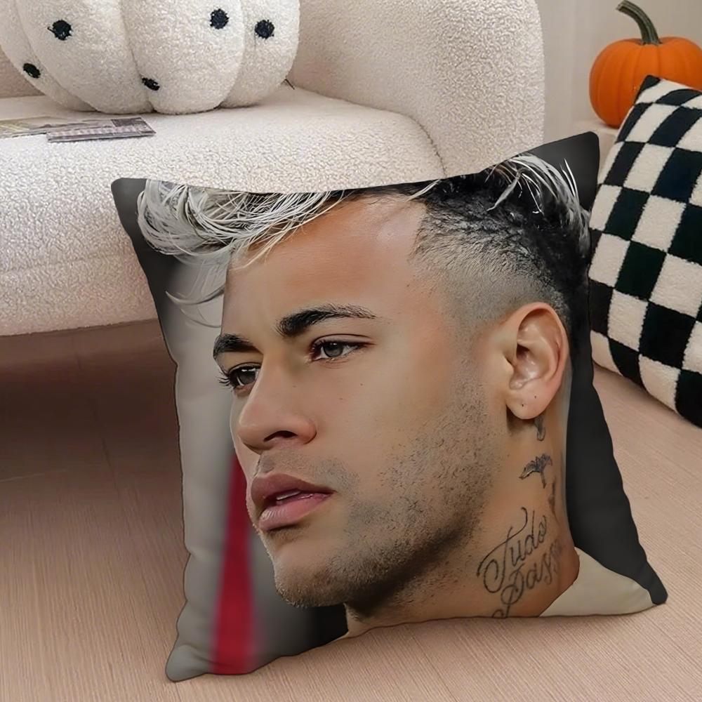 Brazilian Handsome Athlete NNeymar Jr Cushion Cover Throw Pillow Cover Hidden Button Durable Polyester Chair Cushion