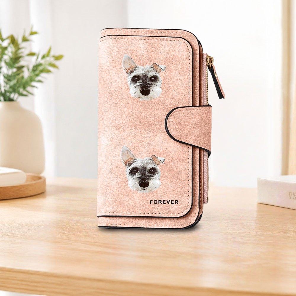 Schnauzer Dog Long Zipper Wallet, Large Capacity Card Holder, Unisex Clutch Bag, Fashionable Zipper Coin Purse, Suitable for Daily Use, A Great Gift