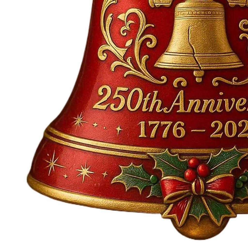 Anniversary Bell Ornament Christmas Tree Decor Vintage Design Handmade Reusable