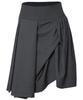 Peulleeoeob Asymmetrical Draped Midi Skirt (Fl-248_Charcoal)