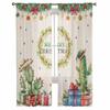 Christmas Winter Plant Bow Curtains For Living Room Bedroom Home Decoration Window Voile Tulle Curtain Drapes
