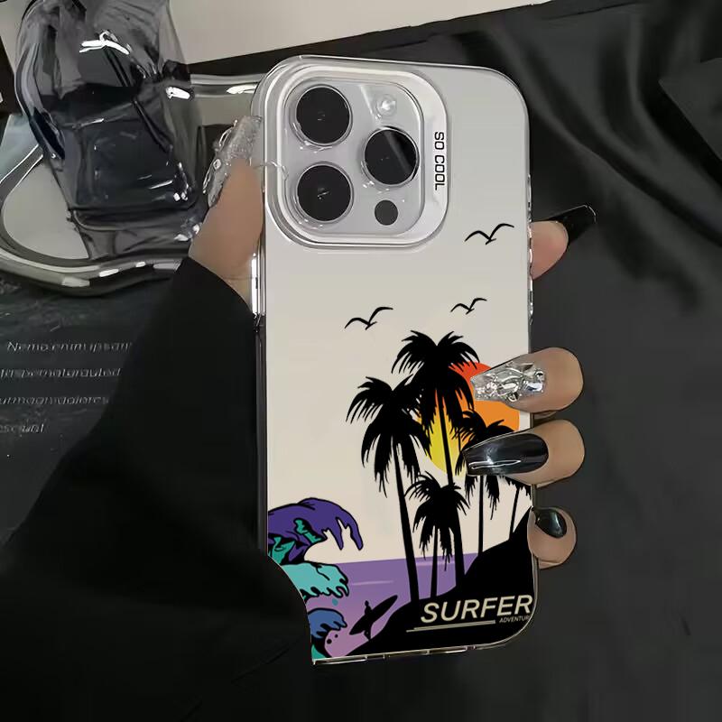 Fashion Car Snow Mountain Electroplate IMD Phone Case For  Mi 14 13 12 12T 13T Pro 11 Lite Poco F5 X5 X6 M6 Pro Hard Cover