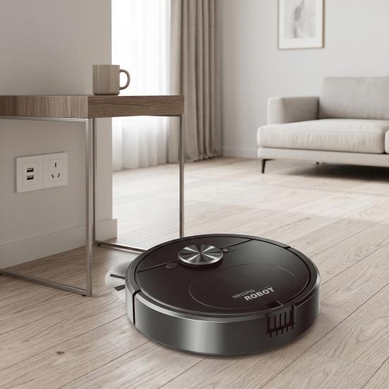 Sweeping Robot Slim Body Compact with Extended Brush Design Cleaner USB Charging 3-in-1 Sweeping Robot for Household