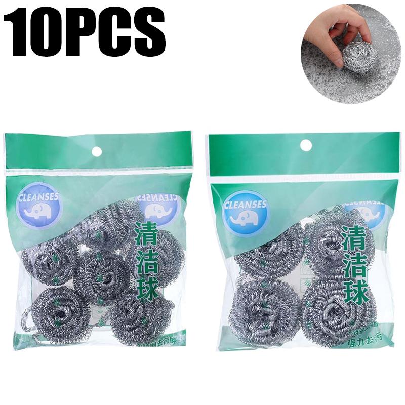 Brosses à billes de nettoyage en fil d'acier Produits de nettoyage ménagers Éponges à vaisselle avec fil Ustensiles de cuisine Élimine la rouille et les brûlures