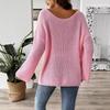 Women's European & American Bow Embroidery Pullover Sweater with Loose Micro-flared Sleeves