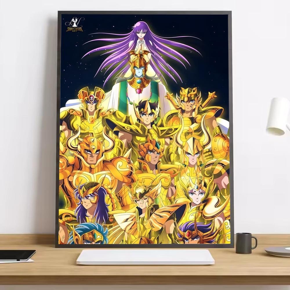 Saint Seiya Whitepaper Painting Calligraphy HD Canvas Poster Living Room Bedroom Bar Aesthetic Decoration