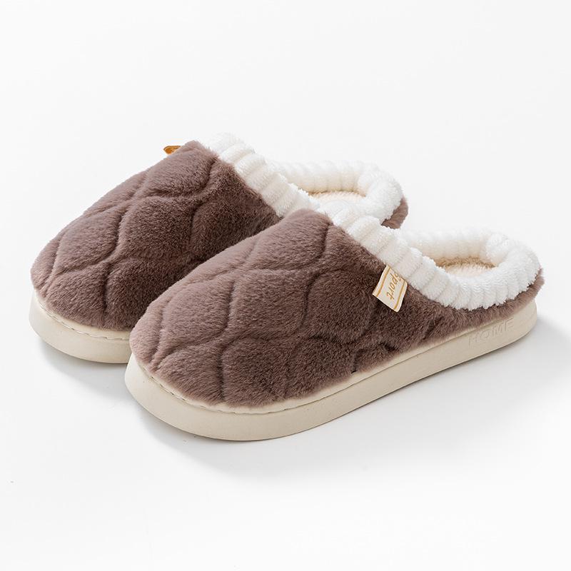 

Хлопковые тапочки с ромбами - Женские и мужские теплые бархатные тапочки для осени/зимы для домашнего использования: Идеально для свадеб, пар или домашнего комфорта. 44-45 (Runs Small)