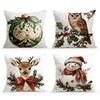 Vintage Christmas Pillowcase Bedroom Sofa Cushion Cover 100% Polyester Living Room Cushion Pillowcase Soft Home Decor 45X45Cm