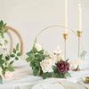 10-50cm Gold Metal Flowers Hoops Iron Flowers Hoop Round Rings  Table Centerpiece Decoration