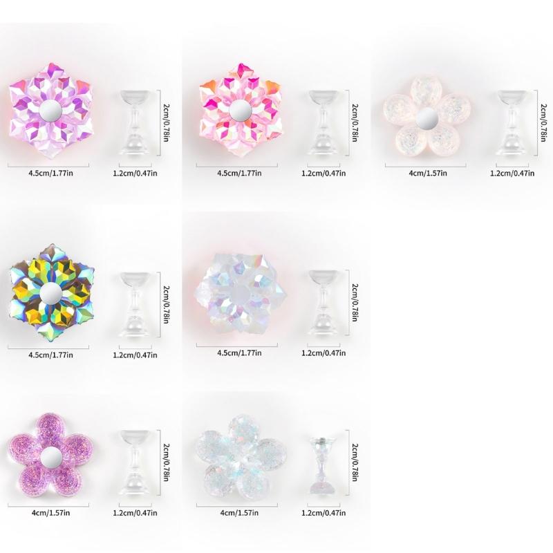 Flower Shape Nail Art Practice Stand Nail Holder Magnetic Practice Nail Stand False Nail Holder for Display Painting