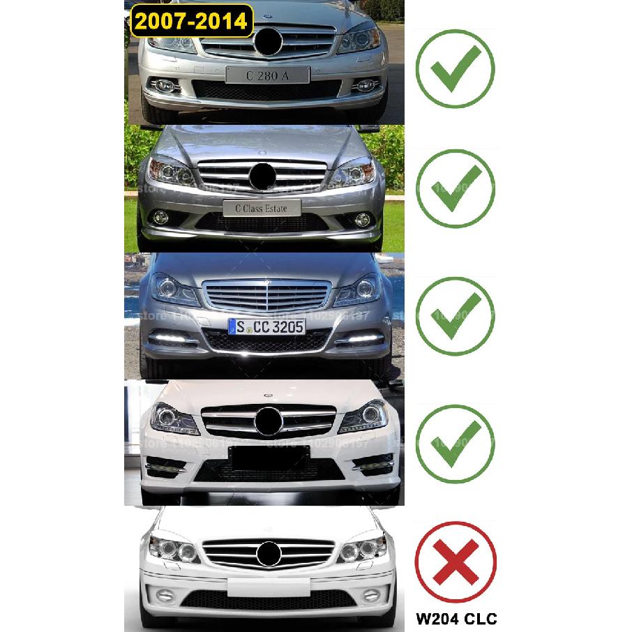 For 2007-2014 W204 C-Class Mercedes Benz C180 C200 C250 C300 C43 AMG GT Front Bumper Grille Hood Grill